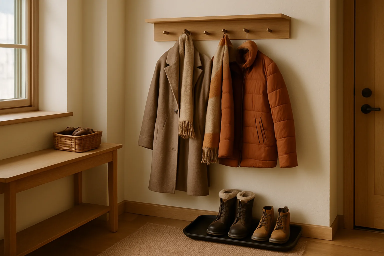 Winter Coat and Boot Storage for a Small Entryway