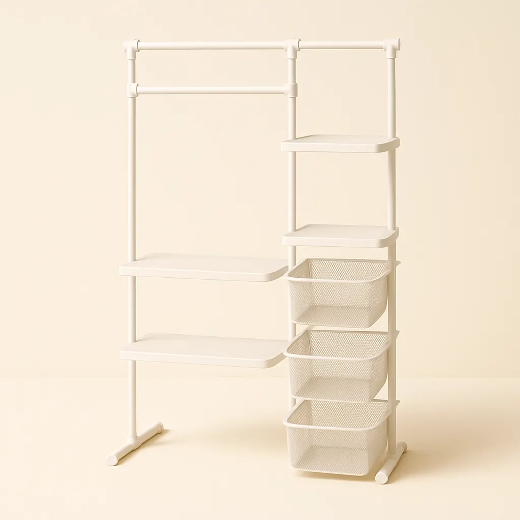 Five-tier over-door organizer for a kids closet