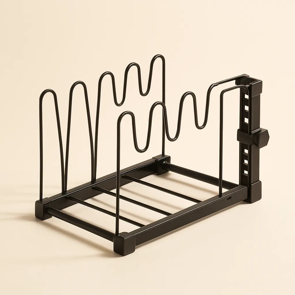 Expandable pan and lid organizer rack – illustrative image, see the listing on Amazon for actual photos