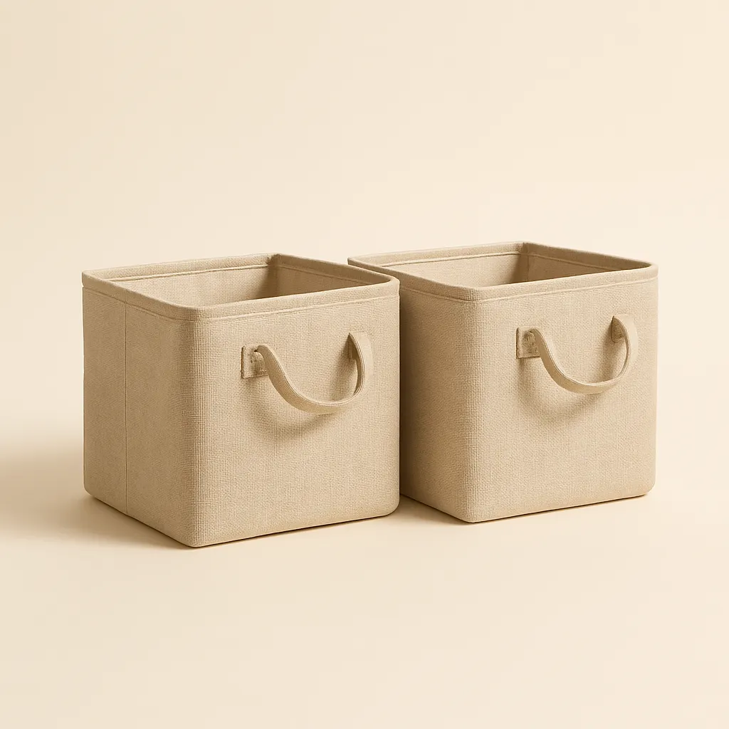 Fabric storage cubes with handles