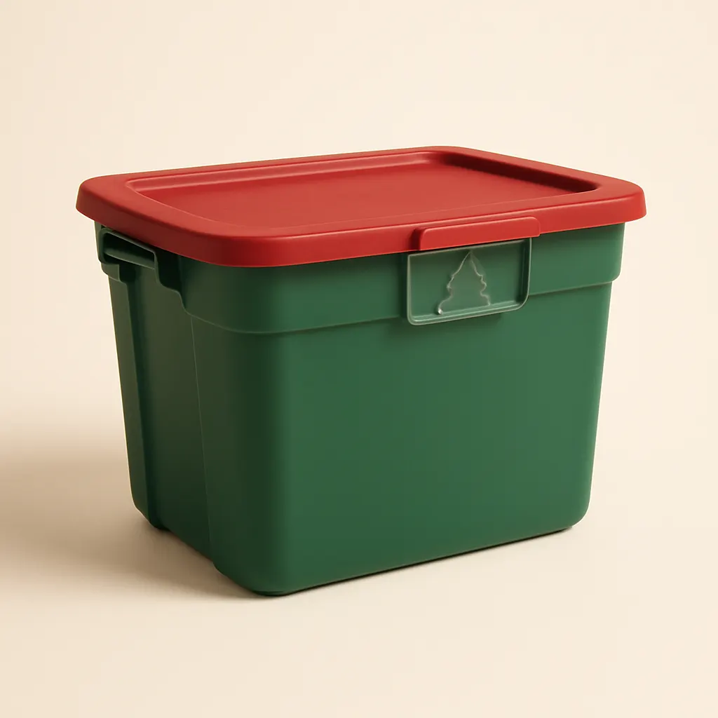 Lidded Plastic Storage Bins For Holiday Decorations