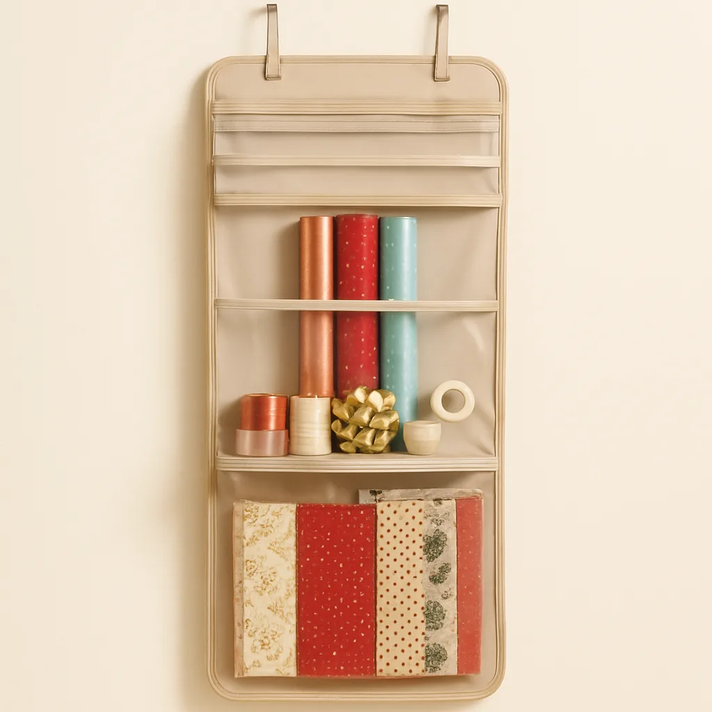 Over-the-door gift wrap organizer – illustrative image, see the listing on Amazon for actual photos