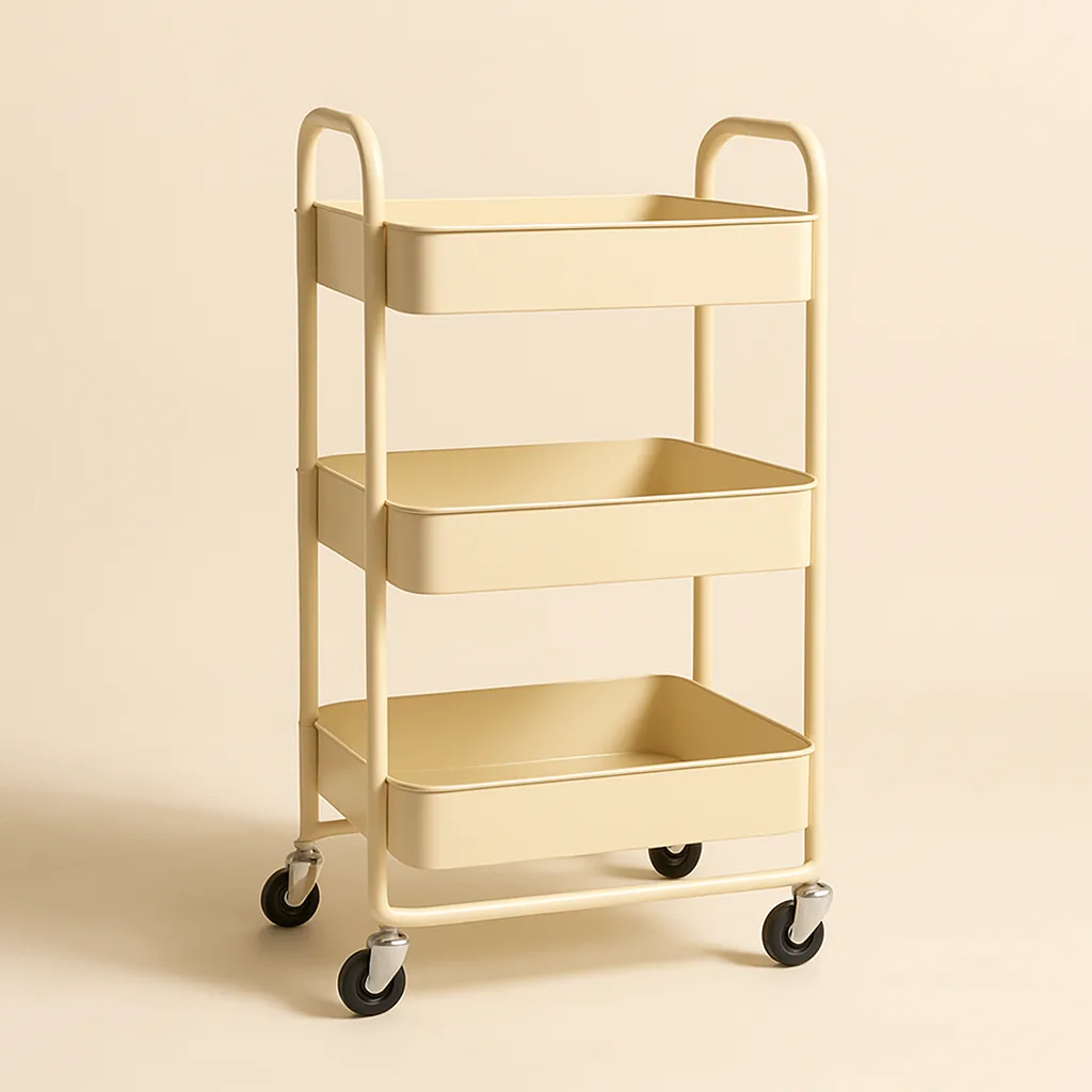 Slim three-tier rolling utility cart – illustrative image, see the listing on Amazon for actual photos