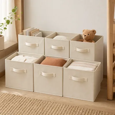 Fabric storage cubes and soft-sided bins – illustrative image, see the listing on Amazon for actual photos