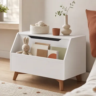 Low toy storage bench – illustrative image, see the listing on Amazon for actual photos