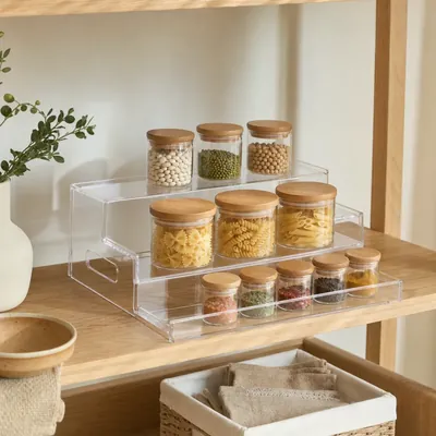 Shelf risers and can organizers – illustrative image, see the listing on Amazon for actual photos