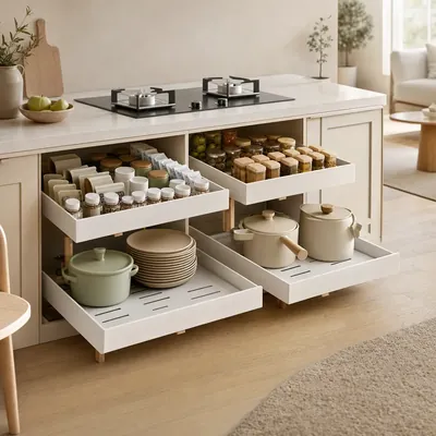 Pull Out Cabinet Shelf Organizer