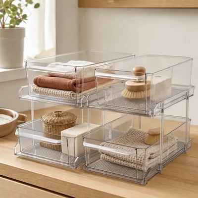 Pull-out drawers and sliding trays – illustrative image, see the listing on Amazon for actual photos