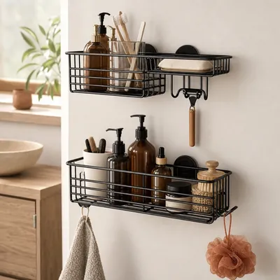 Suction shower caddies – illustrative image, see the listing on Amazon for actual photos
