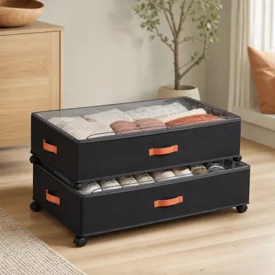 Under Bed Rolling Storage Bins With Lids