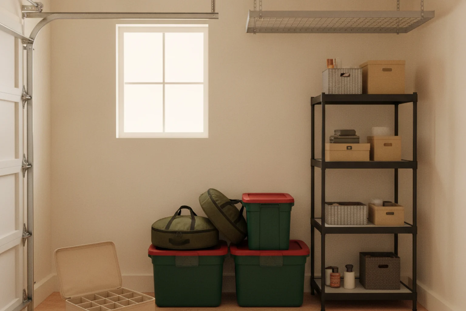 A real garage set up with 5 organizers you can buy on Amazon