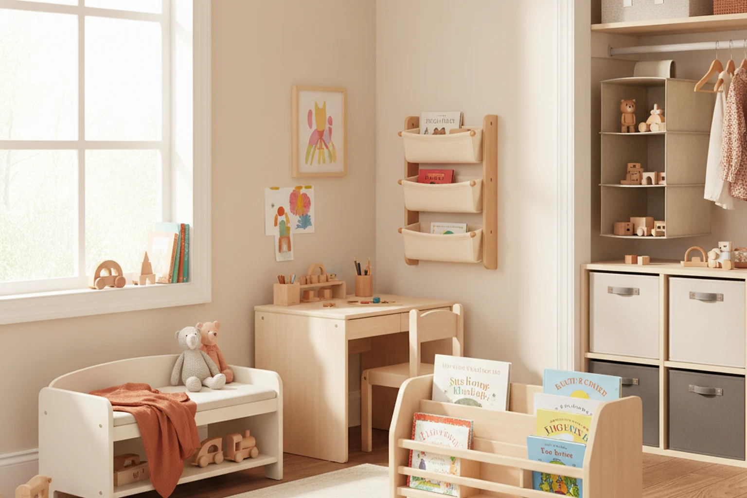 A real kids set up with 5 organizers you can buy on Amazon
