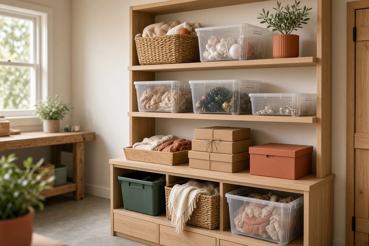 How to Store Holiday Decorations in a Small Home – example of the finished setup