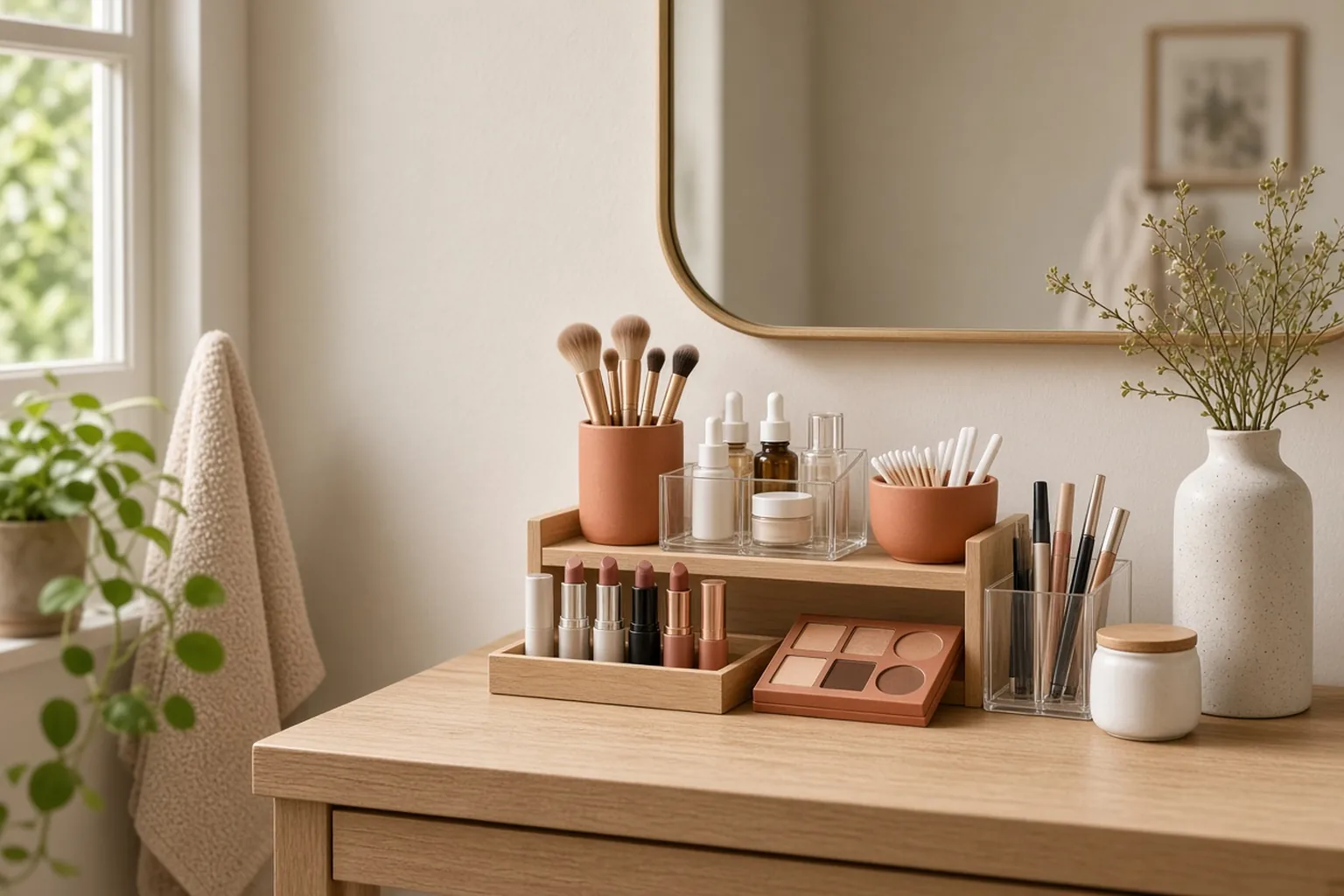Makeup and Skincare Organizer Roundup – example of the finished setup