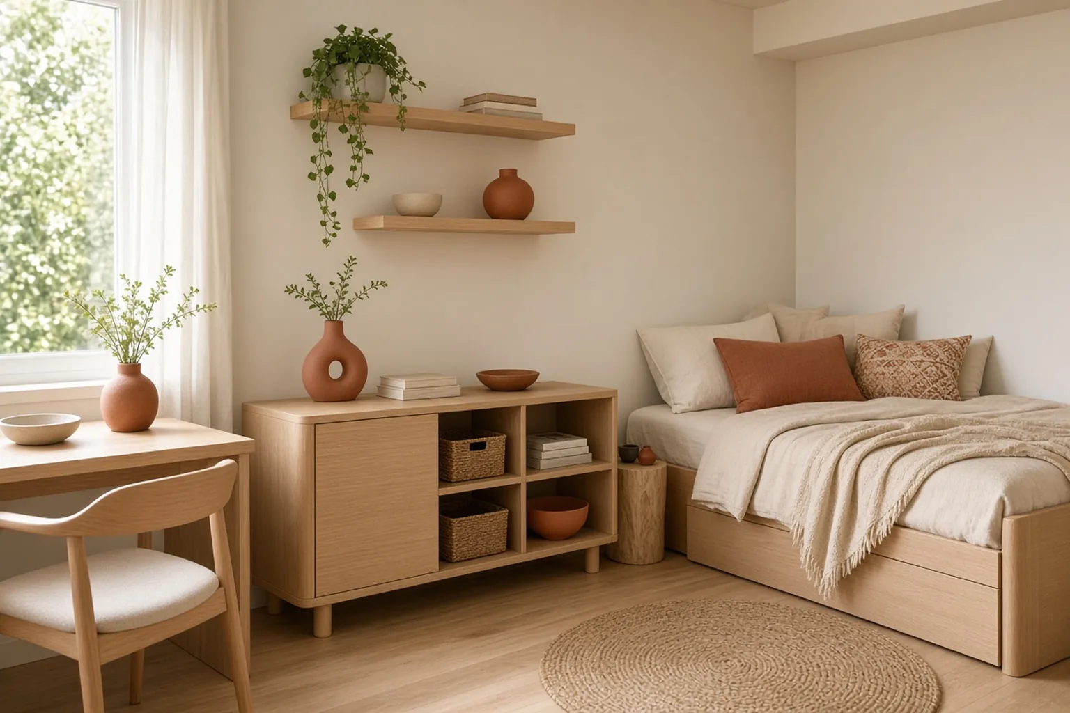 Multi-Functional Furniture for Small Spaces (Roundup) – example of the finished setup
