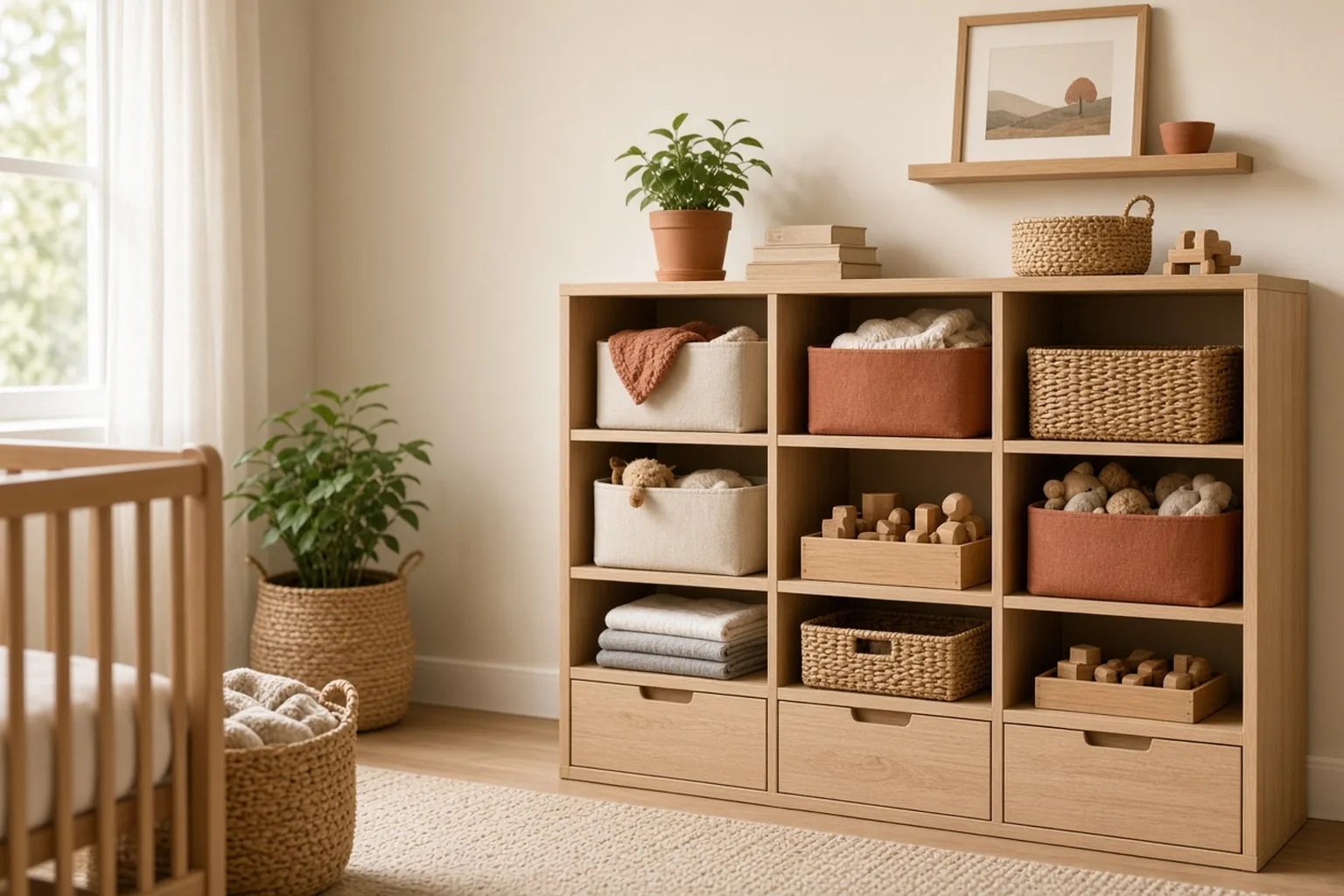 Nursery Organization Essentials – example of the finished setup