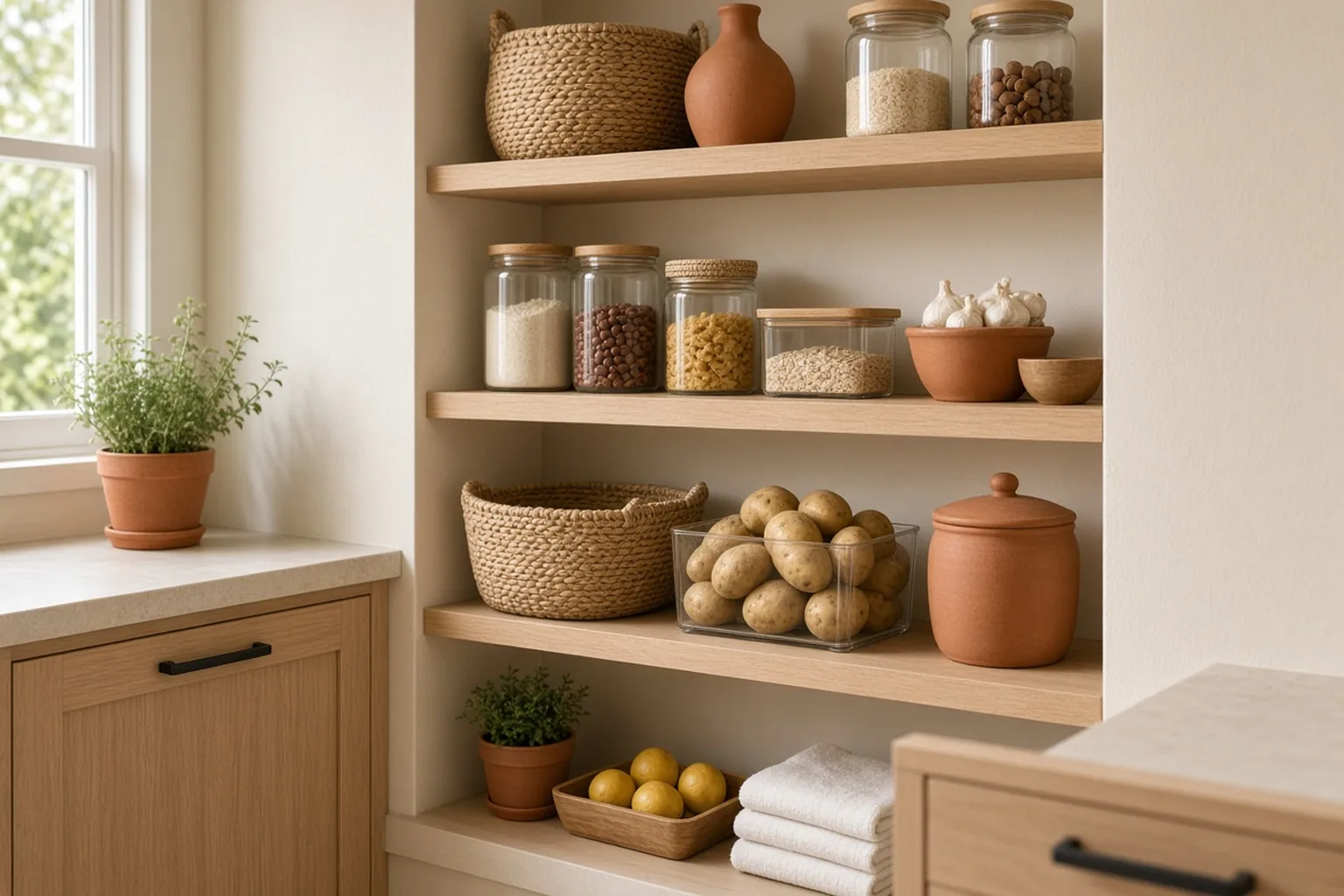 Pantry Organization Ideas on a Budget – example of the finished setup