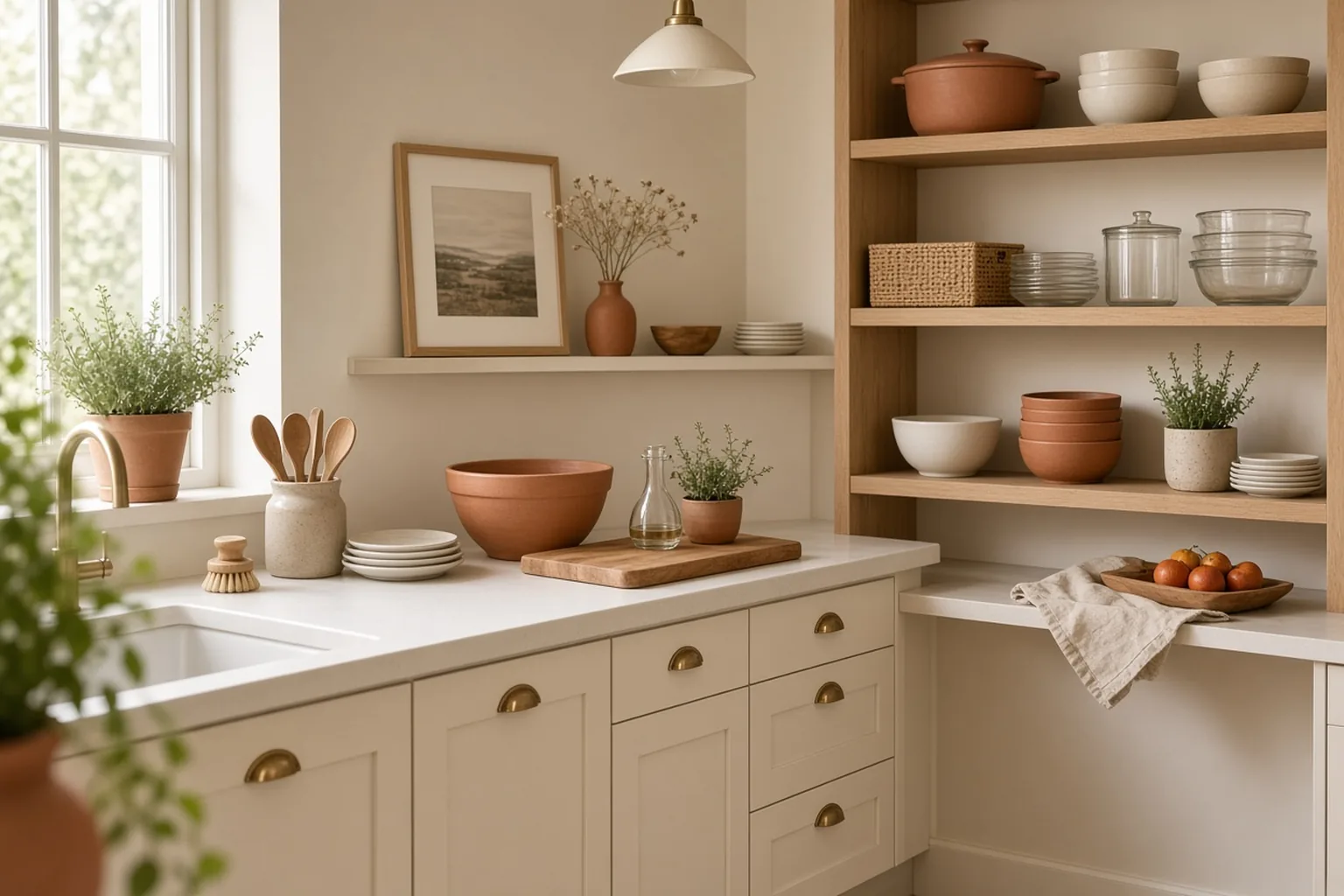 Getting a Small Kitchen Ready for Holiday Hosting – example of the finished setup