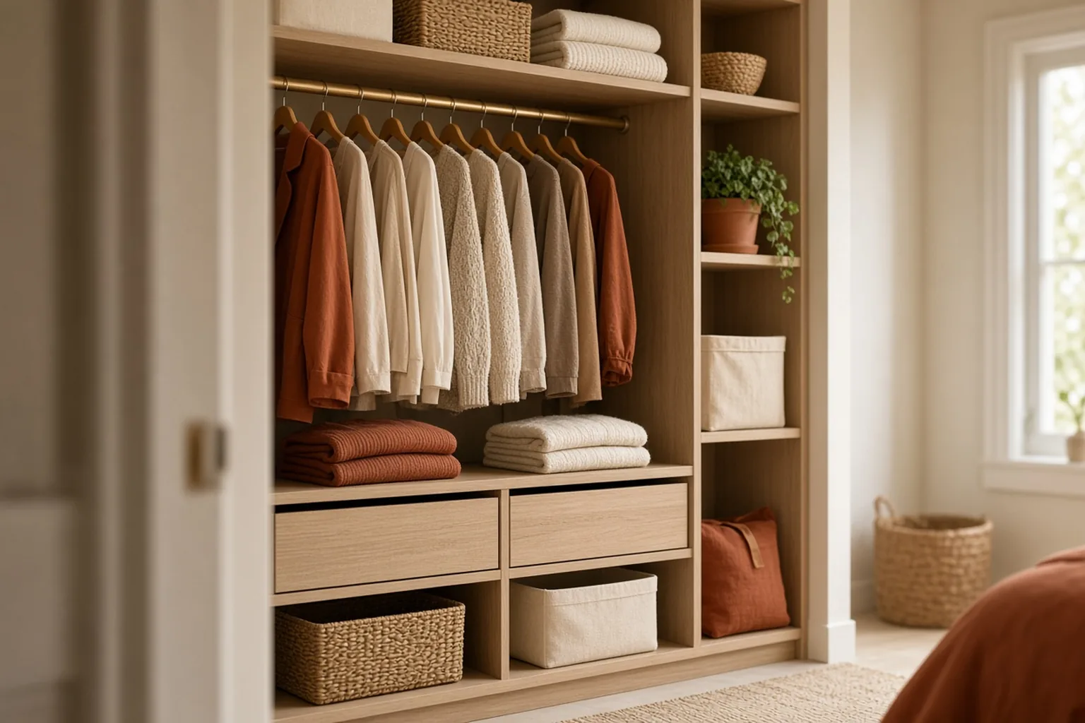 Small Walk-In Closet Layout Ideas That Improve Access – example of the finished setup