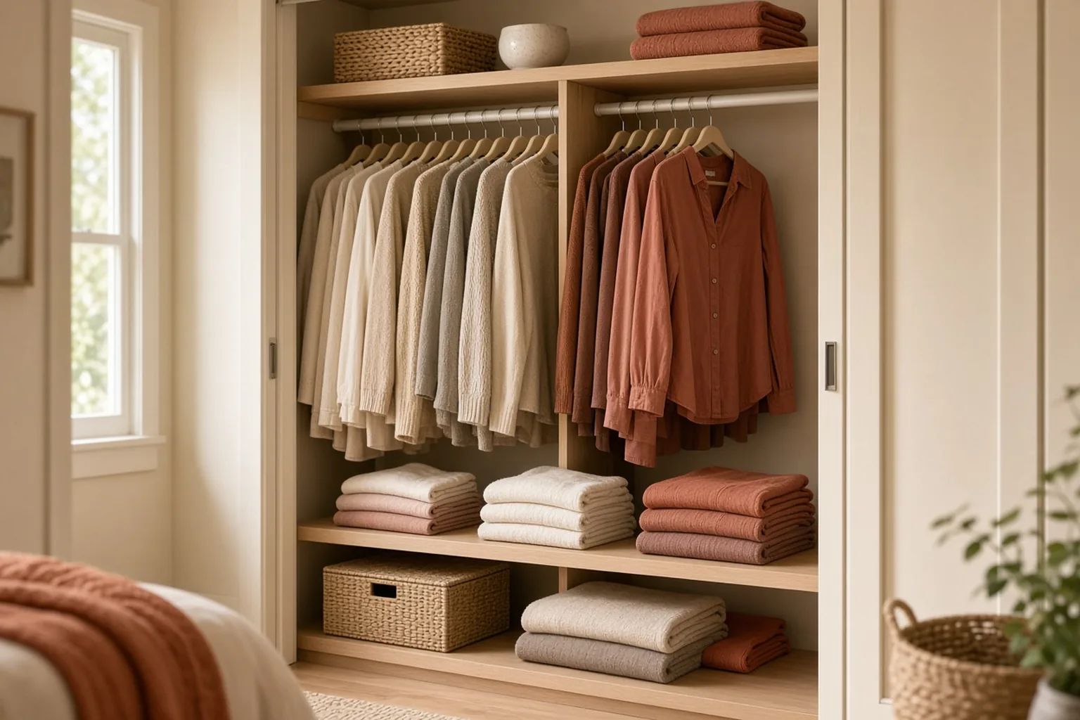 Velvet Hangers vs Plastic Hangers: Which Saves More Space? – example of the finished setup